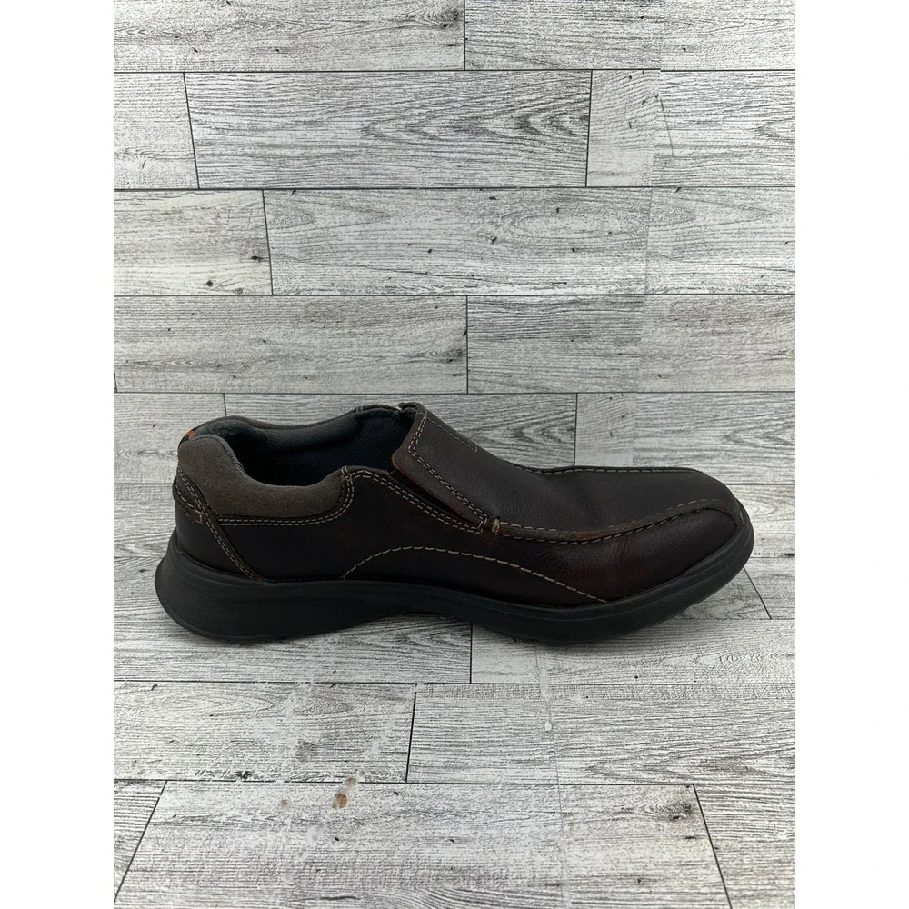 Clarks Collection Men Size 8M Dark Brown Leather Slip On Loafers 261196147070‎